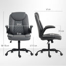 HOMCOM PU Leather Office Desk Chair with Thick Cushion