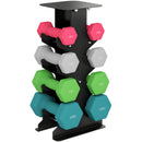 SPORTNOW Hex Dumbbells Set With Dumbbell Rack, 1kg, 2kg, 3kg, 4kg Set