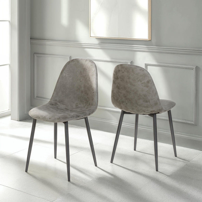 ATHENS DINING CHAIR (X2 PER BOX) - GREY PU