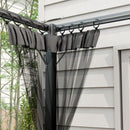 Outsunny Pergola With Retractable Roof And Netting, Dark Grey