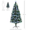 HOMCOM Fibre Optic Christmas Tree with Star Topper 5ft
