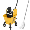 HOMCOM Mop Bucket with Wringer on Wheels for Floor Cleaning 26 Litre Yellow
