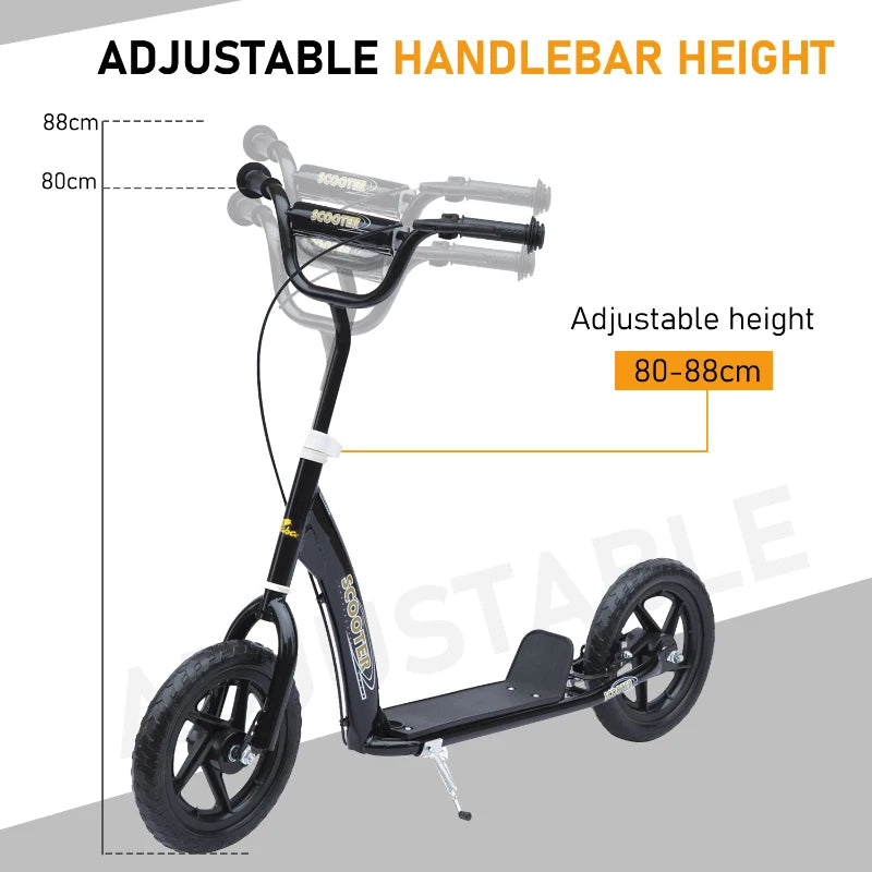 HOMCOM Teen Push Scooter - Black