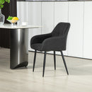 HOMCOM Accent Chair W/ Foot Pads And Chenille Fabric Arm Chair - Cream White/Black