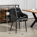 HOMCOM Accent Chair W/ Foot Pads And Chenille Fabric Arm Chair - Cream White/Black