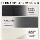 HOMCOM Accent Chair W/ Foot Pads And Chenille Fabric Arm Chair - Cream White/Black