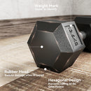 HOMCOM Rubber Hex Dumbbell Portable Hand Weights For Home Gym