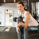 HOMCOM Rubber Hex Dumbbell Portable Hand Weights For Home Gym
