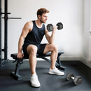 HOMCOM Rubber Hex Dumbbell Portable Hand Weights For Home Gym