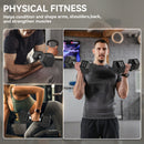 HOMCOM Rubber Hex Dumbbell Portable Hand Weights For Home Gym
