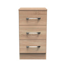 Alton Ready Assembled 3 Drawer Bedside Cabinet in Bardolino Oak