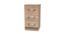 Alton Ready Assembled 3 Drawer Bedside Cabinet in Bardolino Oak