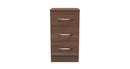 Alton Ready Assembled 3 Drawer Bedside Cabinet in Noche Walnut