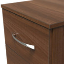 Alton Ready Assembled 3 Drawer Bedside Cabinet in Noche Walnut