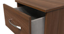 Alton Ready Assembled 3 Drawer Bedside Cabinet in Noche Walnut
