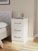 Alton Ready Assembled 3 Drawer Bedside Cabinet in White Matt