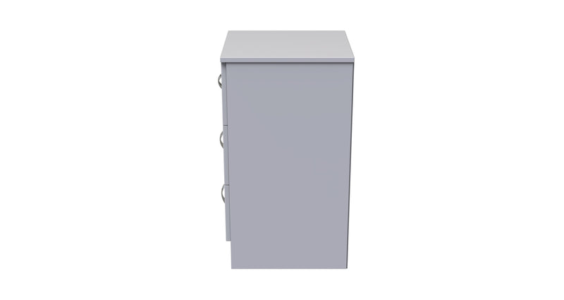 Alton Ready Assembled 3 Drawer Bedside Cabinet in White Matt