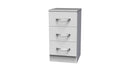 Alton Ready Assembled 3 Drawer Bedside Cabinet in White Matt