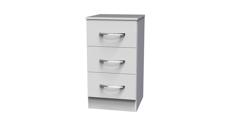 Alton Ready Assembled 3 Drawer Bedside Cabinet in White Matt