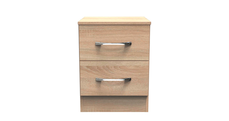 Alton Ready Assembled 2 Drawer Bedside Cabinet in Bardolino Oak