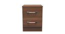 Alton Ready Assembled 2 Drawer Bedside Cabinet in Noche Walnut