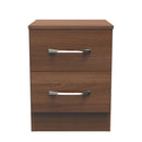 Alton Ready Assembled 2 Drawer Bedside Cabinet in Noche Walnut