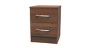 Alton Ready Assembled 2 Drawer Bedside Cabinet in Noche Walnut