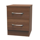 Alton Ready Assembled 2 Drawer Bedside Cabinet in Noche Walnut