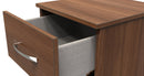 Alton Ready Assembled 2 Drawer Bedside Cabinet in Noche Walnut