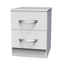 Alton Ready Assembled 2 Drawer Bedside Cabinet in White Matt