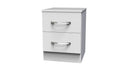 Alton Ready Assembled 2 Drawer Bedside Cabinet in White Matt