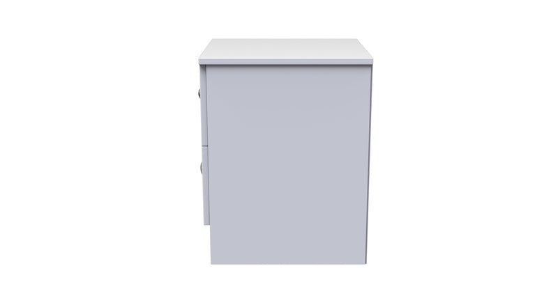 Alton Ready Assembled 2 Drawer Bedside Cabinet in White Matt