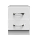 Alton Ready Assembled 2 Drawer Bedside Cabinet in White Matt