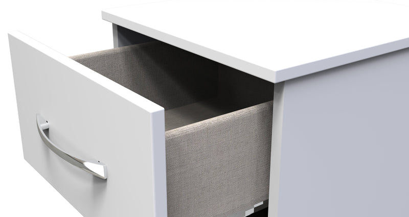 Alton Ready Assembled 2 Drawer Bedside Cabinet in White Matt