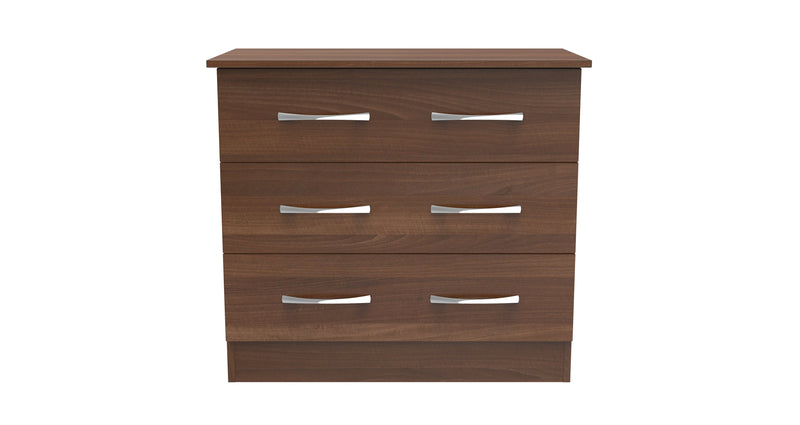 Alton Ready Assembled 3 Drawer Chest in Noche Walnut