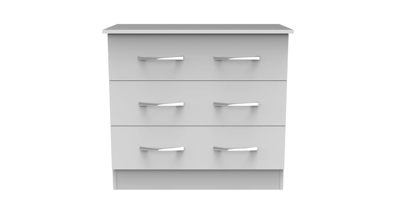 Alton Ready Assembled 3 Drawer Chest in White Matt