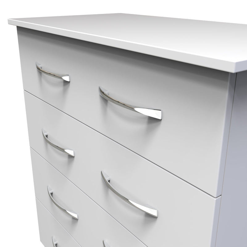 Alton Ready Assembled 4 Drawer Chest in White Matt