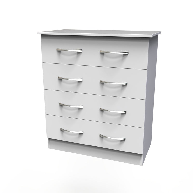 Alton Ready Assembled 4 Drawer Chest in White Matt
