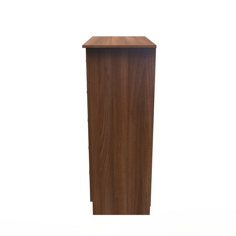 Alton Ready Assembled 5 Drawer Chest in Noche Walnut