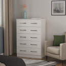 Alton Ready Assembled 5 Drawer Chest in White Matt