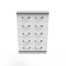 Alton Ready Assembled 5 Drawer Chest in White Matt