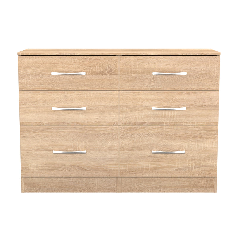 Alton Ready Assembled 6 Drawer Wide Chest in Bardolino Oak