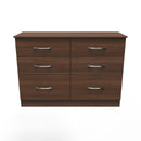 Alton Ready Assembled 6 Drawer Wide Chest in Noche Walnut