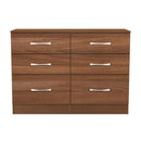 Alton Ready Assembled 6 Drawer Wide Chest in Noche Walnut