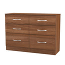 Alton Ready Assembled 6 Drawer Wide Chest in Noche Walnut