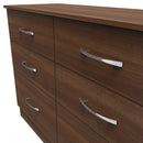 Alton Ready Assembled 6 Drawer Wide Chest in Noche Walnut