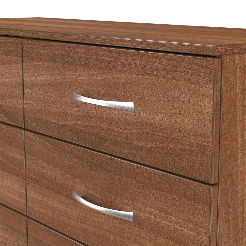 Alton Ready Assembled 6 Drawer Wide Chest in Noche Walnut