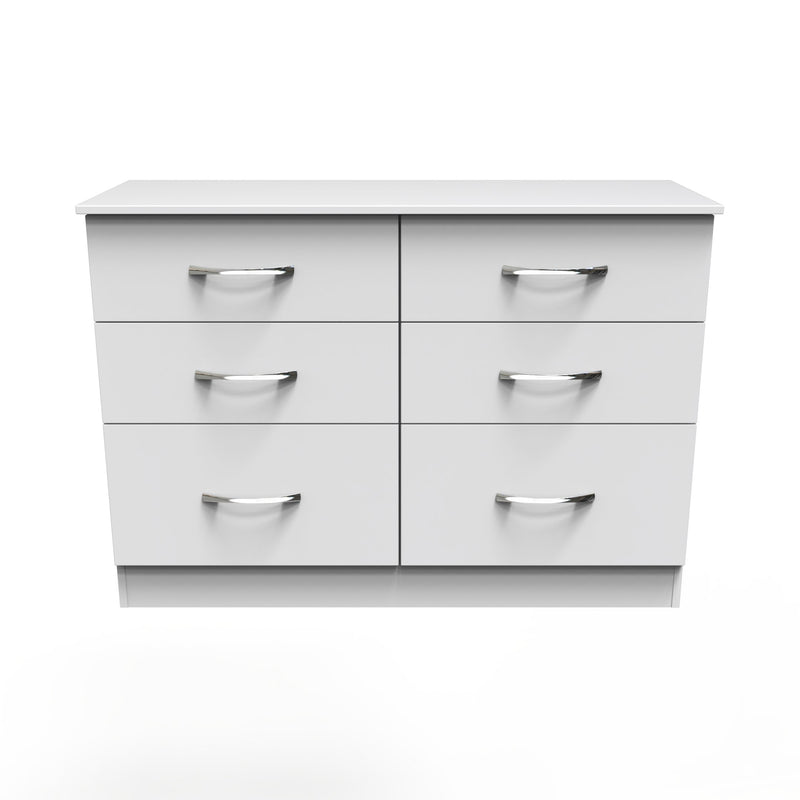 Alton Ready Assembled 6 Drawer Wide Chest in White Matt