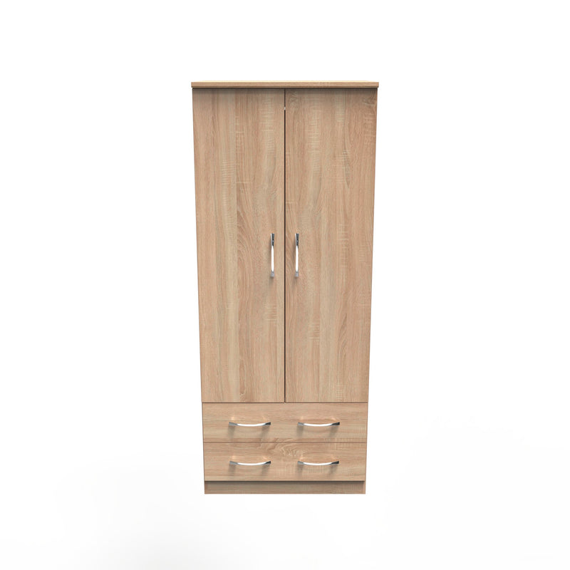 Alton Ready Assembled 2 Door 2 Drawer Wardrobe in Bardolino Oak