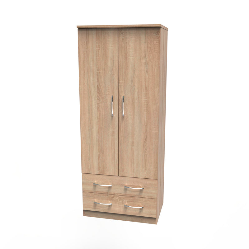 Alton Ready Assembled 2 Door 2 Drawer Wardrobe in Bardolino Oak